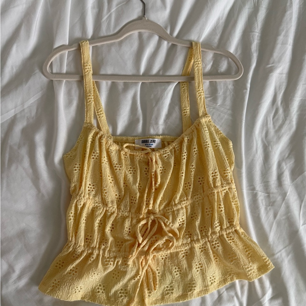 Dry Goods Yellow Eyelet Tank Top
